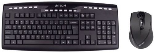 Комплект клавиатура + мышь A4Tech "9200F Wireless Desktop Padless", беспров., черный