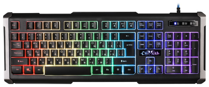 Клавиатура Defender "GK-280DL Chimera" 45280, подсветка, водостойкая, черно-серый