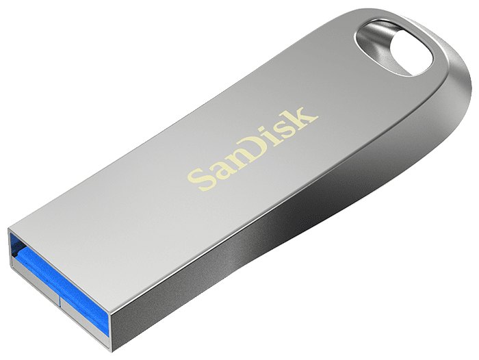 Накопитель USB flash 128ГБ SanDisk "Ultra Luxe" SDCZ74-128G-G46, серебр.