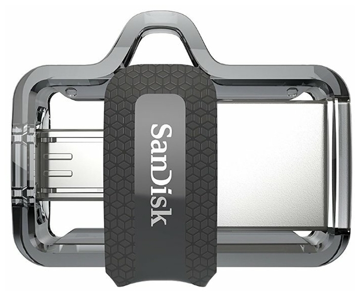Накопитель USB flash 128ГБ SanDisk "Ultra Dual m3.0" SDDD3-128G-G46, OTG, черно-серебр.