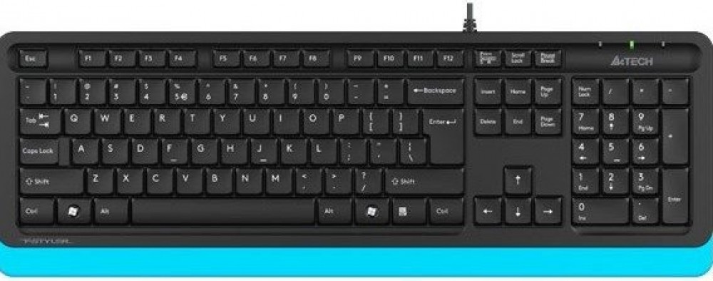 Клавиатура A4Tech "FStyler FK10", водостойкая, сине-черный