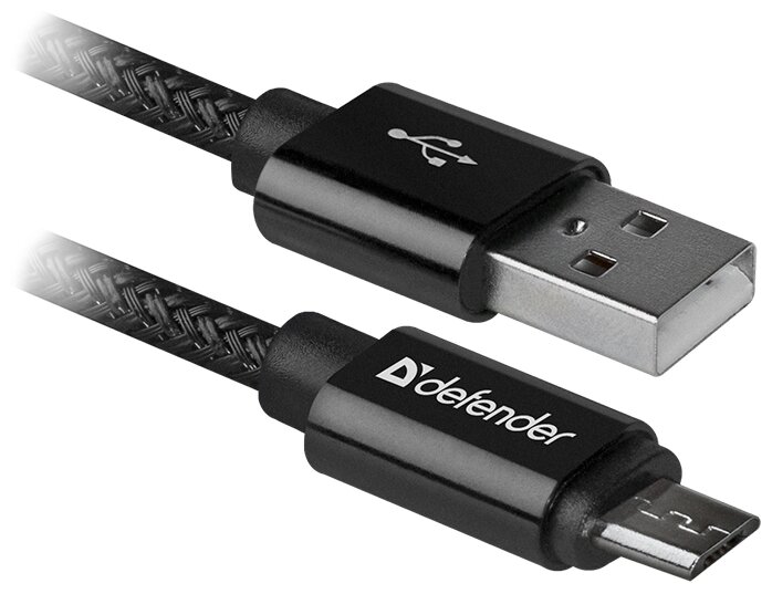 Кабель USB2.0 соединительный USB A-microB Defender "USB08-03T PRO" 87802, черный