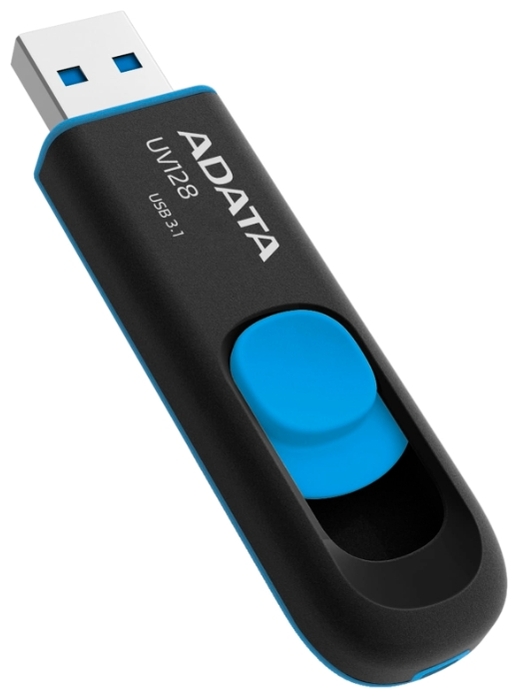 Накопитель USB flash Накопитель USB flash 64ГБ ADATA "FlashDrive UV128" AUV128-64G-RBE, черно-синий. null.