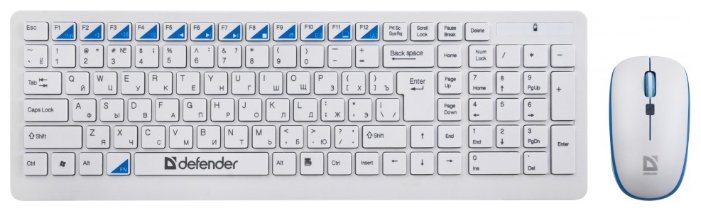 Комплект клавиатура + мышь Комплект клавиатура + мышь Defender "Skyline 895 RU", беспров., белый. null.