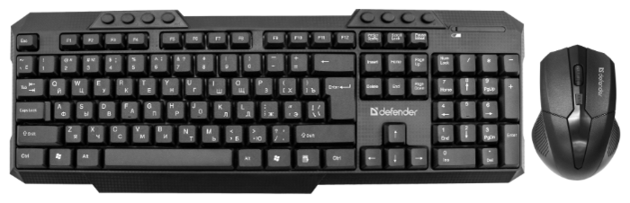 Комплект клавиатура + мышь Комплект клавиатура + мышь Defender "C-805 Jakarta" 45805, беспров., черный. null.