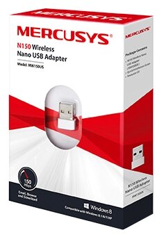 Сетевой адаптер Wi-Fi Сетевой адаптер Wi-Fi 150Мбит/сек. Mercusys "MW150US" 802.11b/a/g/n. null.