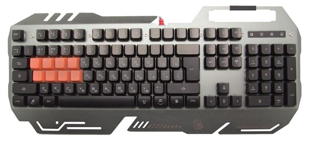 Клавиатура A4Tech "Bloody B418", 104кн., подсветка, водостойкая, серый