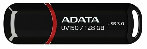 Накопитель USB flash 128ГБ ADATA "FlashDrive UV150" AUV150-128G-RBK, черный