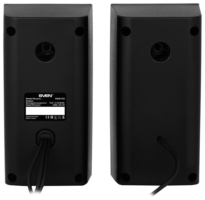 Акустическая система Акустическая система стерео Sven "318" 2x2.5Вт, питание от USB, черный. null.