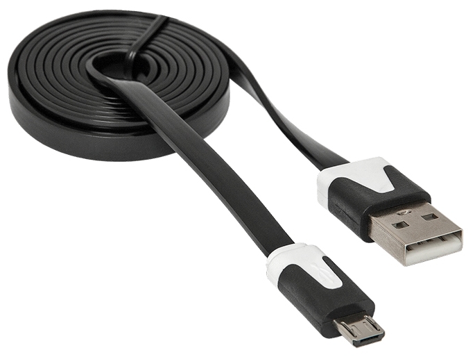 Кабель USB2.0 соединительный USB A-microB Defender "USB08-03P" 87475, бело-черный