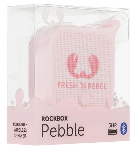 null Акустическая система Fresh 'N Rebel "Rockbox Pebble" 1RB0500CU, портативная, розовый. null.