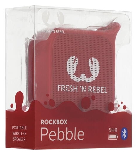 null Акустическая система Fresh 'N Rebel "Rockbox Pebble" 1RB0500RU, портативная, темно-красный. null.