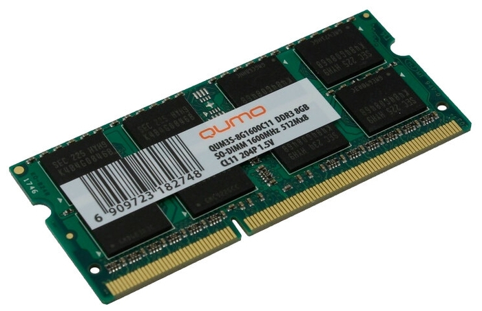 Модуль оперативной памяти SO-DIMM 8ГБ DDR3 SDRAM Qumo "QUM3S-8G1600C11R"