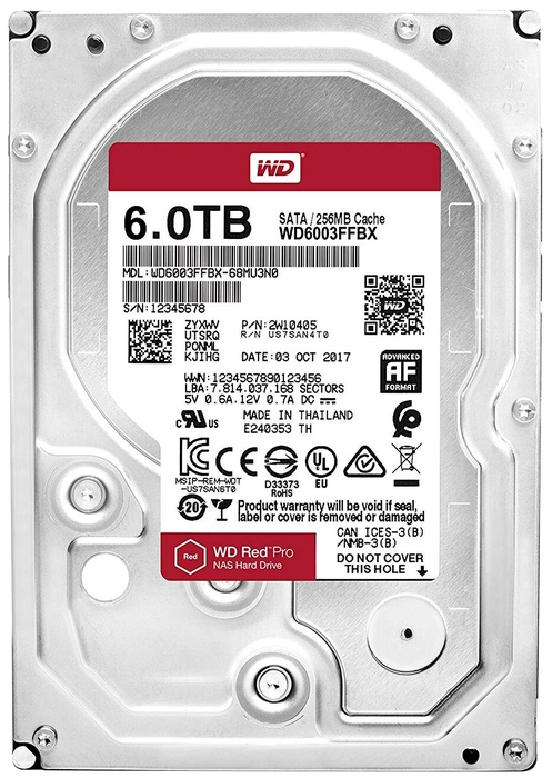 Жесткий диск 6ТБ Western Digital "Red Pro WD6003FFBX", 7200об./мин., 256МБ