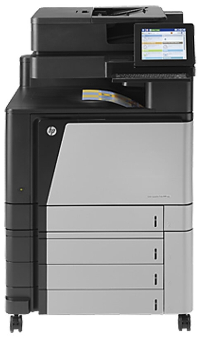 Цветное многофункциональное устройство HP "LaserJet Flow M880z" A3+, лазерный, принтер + сканер + копир+факс, ЖК 8.0", бело-черный