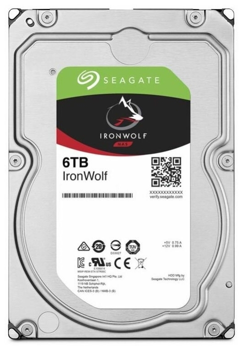 Жесткий диск 6ТБ Seagate "IronWolf NAS ST6000VN001", 5400об./мин., 256МБ