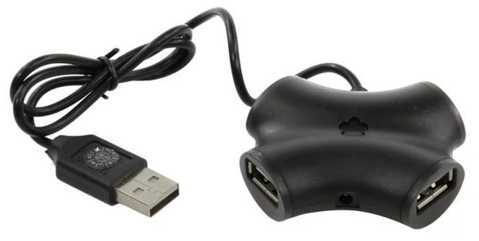 Разветвитель 4 порта USB2.0 CBR "CH 100", внешн., черный