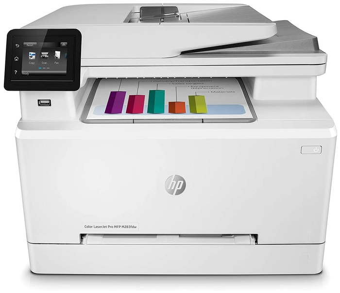 Цветное многофункциональное устройство HP "Color LaserJet Pro MFP M283fdw" A4, 600x600dpi, ЖК, белый