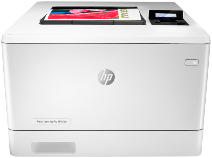 Цветной лазерный принтер HP "Color LaserJet Pro M454dn" A4, 600x600dpi, бело-черный