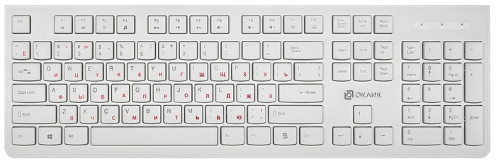Клавиатура OKLICK "Slim 505M", 104кн., белый