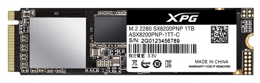 SSD диск 1ТБ M.2 ADATA "XPG SX8200 Pro" ASX8200PNP-1TT-C