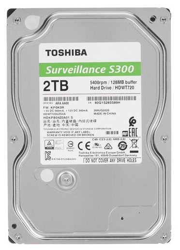 Жесткий диск 2ТБ Toshiba "Surveillance S300" HDWT720UZSVA, 5400об/мин., 128МБ