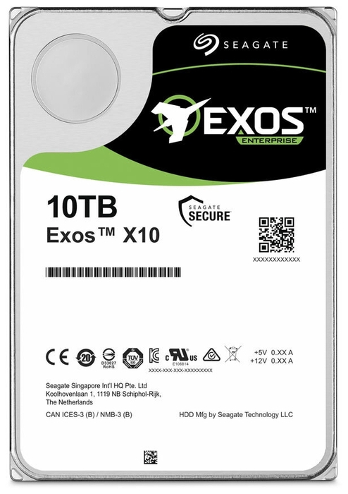 Жесткий диск 10ТБ Seagate "Exos X10 ST10000NM0016", 7200об./мин.,