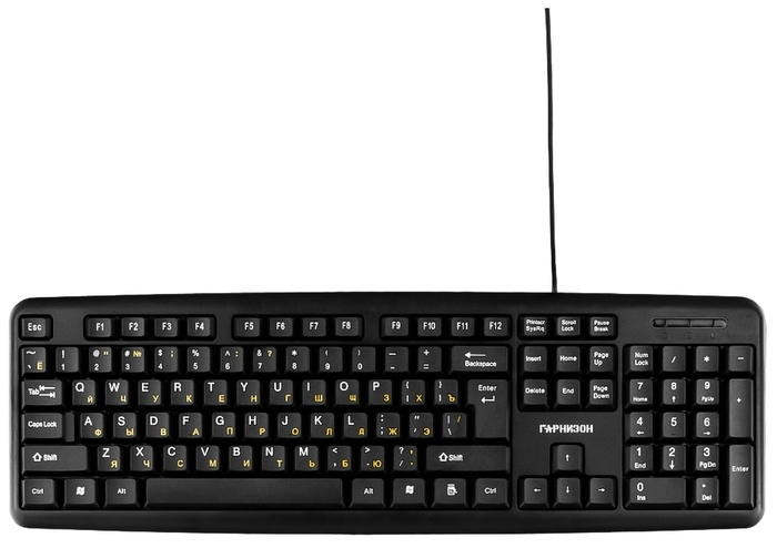 Клавиатура Гарнизон "GK-100XL", 104кн., черный