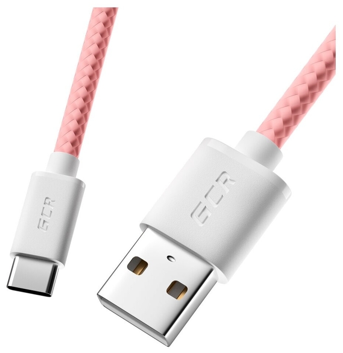 Кабель USB2.0 соединительный USB A-Type-C Greenconnect "GCR-51707", QC, розовый