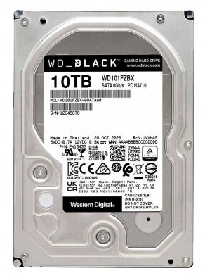 Жесткий диск 10ТБ Western Digital "Black WD101FZBX", 7200об/мин., 256МБ