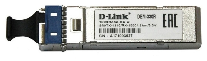 Трансивер D-Link "330R/3KM/A1A", WDM, SFP, 1x1000Base-BX-U