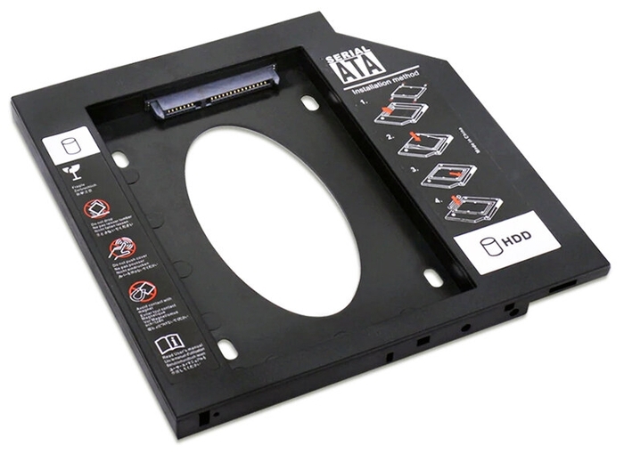 Адаптер-салазки ORIENT "UHD-2SC9PL" для установки 2.5" SATA HDD/SSD в отсек Slim-привода SATA, 9.5мм