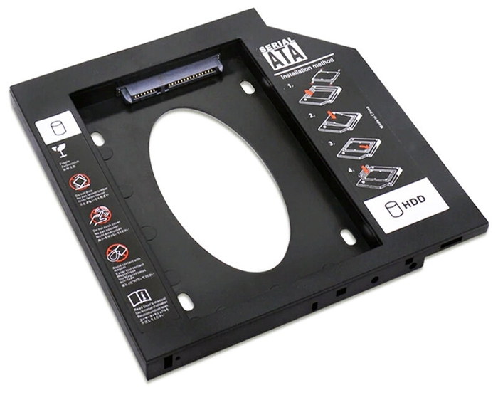 Адаптер-салазки ORIENT "UHD-2SC12PL" для установки 2.5" SATA HDD/SSD в отсек Slim-привода SATA, 12.7мм