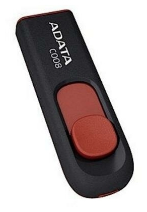 Накопитель USB flash 64ГБ ADATA "Classic C008" AC008-64G-RKD, черно-красный