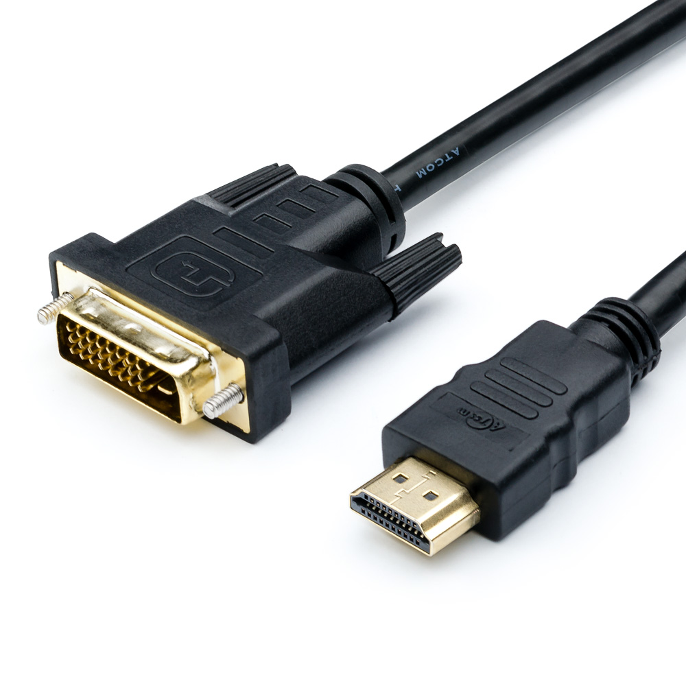 Кабель-переходник DVI-D Dual Link<->HDMI Atcom "AT9154", с ферритовыми кольцами