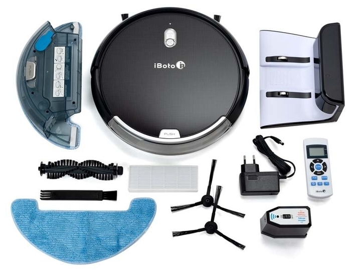 null Робот-пылесос iBoto "Smart X615GW Aqua", 60Вт, Wi-Fi, черно-серый. null.
