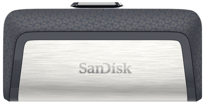Накопитель USB flash 128ГБ SanDisk "Ultra Dual Drive" SDDDC2-128G-G46, OTG, серебр.-черный