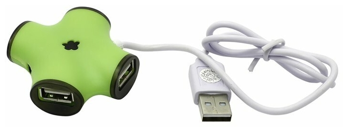 Разветвитель 4 порта USB2.0 CBR "CH 100", внешн., зеленый