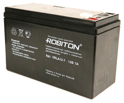 Батарея аккумуляторная Robiton "VRLA12-7" 12В 7.0А*ч