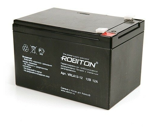 null Батарея аккумуляторная Robiton "VRLA12-12" 12В 12.0А*ч. null.