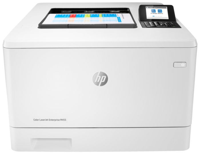 null Цветной лазерный принтер HP "Color LaserJet Pro M455dn" A4, 1200x1200dpi, серо-черный. null.