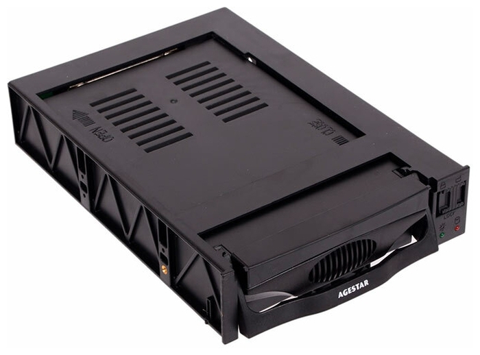 Съемный контейнер Agestar "SR3P-S-1F-BK" для 3.5" SATA HDD, 1вент., черный