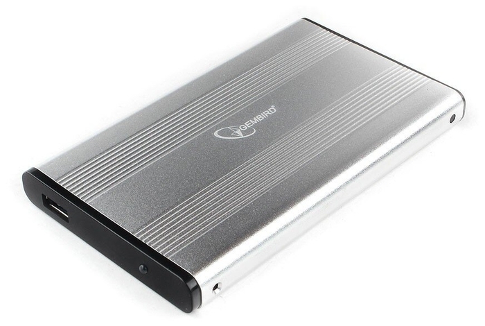 Контейнер Gembird "EE2-U3S-5-S" для 2.5" SATA HDD/SSD, алюминиевый, серебр.