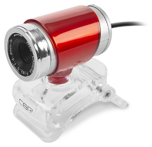Веб-камера CBR "CW 830M", с микрофоном, красный