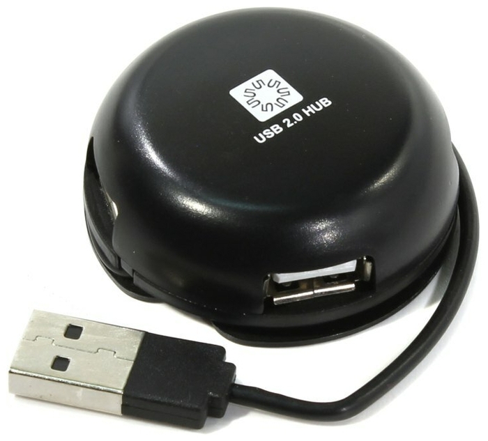 Разветвитель 4 порта USB2.0 5bites "HB24-200BK", внешн., черный