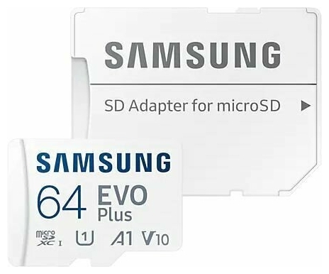 Карта памяти 64ГБ Samsung "EVO Plus MB-MC64KA/RU" microSDXC UHS-I Class10 + адаптер