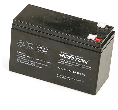 null Батарея аккумуляторная Robiton "VRLA12-9" 12В 9.0А*ч. null.