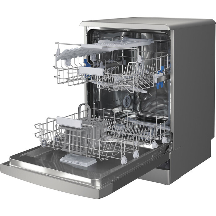 null Посудомоечная машина Indesit "DFC 2B+19 AC X", 60 см, A, AquaStop, серебристый. null.