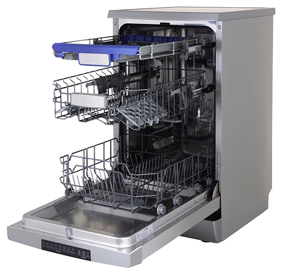 null Посудомоечная машина Midea "MFD45S500S", 45 см, A++, AquaStop, серебристый. null.