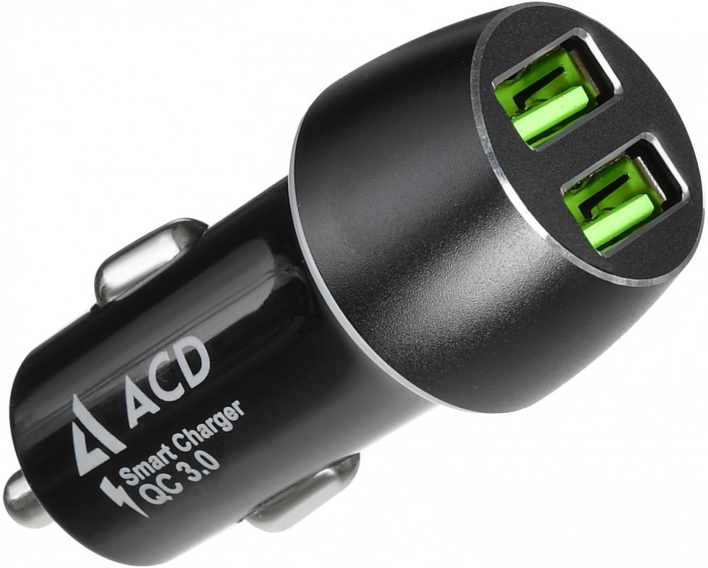 Зарядное устройство автомобильное ACD "C362Q" ACD-C362Q-V1B, 2xUSB QC3.0